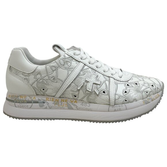 Premiata White Leather Eyelet Conny Sneakers - Picture 2 of 7